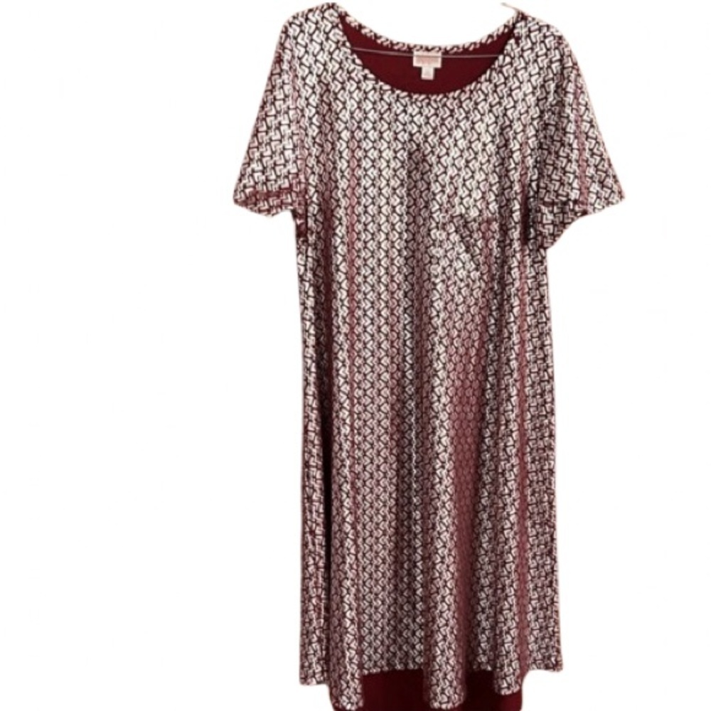 #488 LuLaRoe Elegant Carly large a swing dress a pocket, a high-low hemline